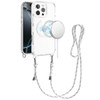 Transparent Protective Bumper Case with MagSafe and Lanyard for iPhone 16 Pro - White
