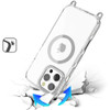 Transparent Protective Bumper Case with MagSafe and Lanyard for iPhone 16 Pro - White