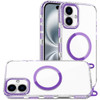 Transparent Protective Bumper Case with MagSafe and Lanyard for iPhone 16 - Purple