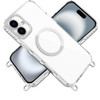 Transparent Protective Bumper Case with MagSafe and Lanyard for iPhone 16 - White