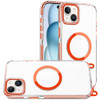Transparent Protective Bumper Case with MagSafe and Lanyard for iPhone 15 Plus and iPhone 14 Plus - Cosmic Orange