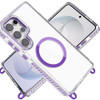 Transparent Protective Bumper Case with Magnetic Ring and Lanyard for Samsung Galaxy S26 Ultra - Purple