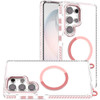 Transparent Protective Bumper Case with Magnetic Ring and Lanyard for Samsung Galaxy S26 Ultra - Pink