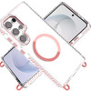 Transparent Protective Bumper Case with Magnetic Ring and Lanyard for Samsung Galaxy S26 Ultra - Pink