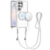 Transparent Protective Bumper Case with Magnetic Ring and Lanyard for Samsung Galaxy S26 Ultra - White