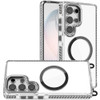 Transparent Protective Bumper Case with Magnetic Ring and Lanyard for Samsung Galaxy S24 Ultra - Black