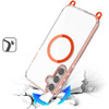 Transparent Protective Bumper Case with Magnetic Ring and Lanyard for Samsung Galaxy S26 - Cosmic Orange