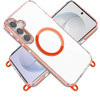 Transparent Protective Bumper Case with Magnetic Ring and Lanyard for Samsung Galaxy S26 - Cosmic Orange