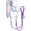 Transparent Protective Bumper Case with Magnetic Ring and Lanyard for Samsung Galaxy S26 Plus - Purple