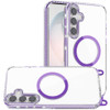 Transparent Protective Bumper Case with Magnetic Ring and Lanyard for Samsung Galaxy S25 Plus / S24 Plus - Purple
