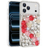 Dazzling Bling 3D Crystal Diamond Case for iPhone 18 Pro Max and iPhone 17 Pro Max - Red