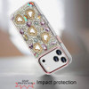 Luxury Crystal Heart Bling 3D Diamond Case for iPhone 18 Pro Max and iPhone 17 Pro Max - Rose Gold