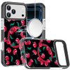 Transparent Protective Bumper Case with MagSafe for iPhone 18 Pro Max and iPhone 17 Pro Max - Black Base with Red Cherries