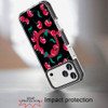 Transparent Protective Bumper Case with MagSafe for iPhone 18 Pro Max and iPhone 17 Pro Max - Black Base with Red Cherries