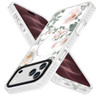 Transparent Protective Bumper Case with MagSafe for iPhone 18 Pro Max and iPhone 17 Pro Max - Light Floral with Gray Leaves