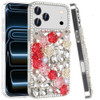 Dazzling Bling 3D Crystal Diamond Case for iPhone 18 Pro and iPhone 17 Pro - Red