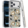 Luxury Crystal Heart Bling 3D Diamond Case for iPhone 18 Pro and iPhone 17 Pro - Black