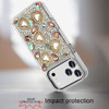 Luxury Crystal Heart Bling 3D Diamond Case for iPhone 18 Pro and iPhone 17 Pro - Champagne
