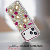 Luxury Crystal Heart Bling 3D Diamond Case for iPhone 18 Pro and iPhone 17 Pro - Hot Pink