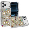 Luxury Crystal Heart Bling 3D Diamond Case for iPhone 18 Pro and iPhone 17 Pro - Multicolor