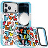 Transparent Protective Bumper Case with MagSafe for iPhone 18 Pro and iPhone 17 Pro - Colorful Scribble Hearts