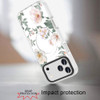 Transparent Protective Bumper Case with MagSafe for iPhone 18 Pro and iPhone 17 Pro - Light Floral with Gray Leaves