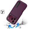 Military Grade TUFF Hybrid Armor Case with Kickstand for iPhone 18 Pro and iPhone 17 Pro - Dark Cherry