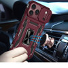Military Grade Ring Holder Case with Camera Lens Cover for iPhone 18 Pro and iPhone 17 Pro - Burgundy