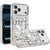 Butterfly Luxurious Bling 3D Crystal Diamond Case for iPhone 18 Pro and iPhone 17 Pro - Silver