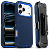 Military Grade Heavy Duty Shockproof Hybrid Armor Case with Belt Clip Holster for iPhone 18 Pro Max and iPhone 17 Pro Max - Blue