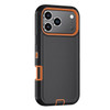 Military Grade Heavy Duty Shockproof Hybrid Armor Case with Belt Clip Holster for iPhone 18 Pro Max and iPhone 17 Pro Max - Black Orange
