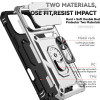 Military Grade Hybrid Case with Ring Grip and Camera Lens Protector for iPhone 18 Pro and iPhone 17 Pro - Silver