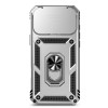Military Grade Hybrid Case with Ring Grip and Camera Lens Protector for iPhone 18 Pro and iPhone 17 Pro - Silver