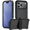Military Grade Heavy Duty Shockproof Hybrid Armor Case with Belt Clip Holster for iPhone 18 Pro and iPhone 17 Pro - Black