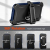 Military Grade Heavy Duty Shockproof Hybrid Armor Case with Belt Clip Holster for iPhone 18 Pro and iPhone 17 Pro - Blue