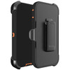 Military Grade Heavy Duty Shockproof Hybrid Armor Case with Belt Clip Holster for iPhone 18 Pro and iPhone 17 Pro - Black Orange