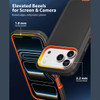 Military Grade Heavy Duty Shockproof Hybrid Armor Case with Belt Clip Holster for iPhone 18 Pro and iPhone 17 Pro - Black Orange