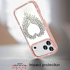Angel Heart Dazzling Diamond Transparent Hybrid Case for iPhone 18 Pro Max and iPhone 17 Pro Max - Pink