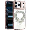 Angel Heart Sparkling Diamond Transparent Hybrid Case for iPhone 18 Pro Max and iPhone 17 Pro Max - Rose Gold