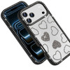 Spread Love Hearts Dazzling Diamond Transparent Hybrid Case for iPhone 18 Pro Max and iPhone 17 Pro Max - Black