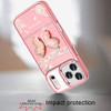 Dazzling Diamond Hybrid Case with Butterfly Stand for iPhone 18 Pro Max and iPhone 17 Pro Max - Pink