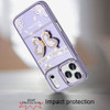 Dazzling Diamond Hybrid Case with Butterfly Stand for iPhone 18 Pro Max and iPhone 17 Pro Max - Purple