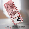 Butterfly Twinkle Glitter Diamond Case for iPhone 18 Pro Max and iPhone 17 Pro Max - Rose Gold