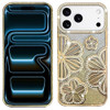 Floral Twinkle Glitter Diamond Case for iPhone 18 Pro Max and iPhone 17 Pro Max - Gold