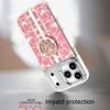 Floral Design Diamond Rhinestone Case with Butterfly Stand for iPhone 18 Pro Max and iPhone 17 Pro Max - Pink