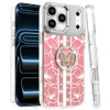 Floral Design Diamond Rhinestone Case with Butterfly Stand for iPhone 18 Pro Max and iPhone 17 Pro Max - Pink