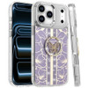 Floral Design Diamond Rhinestone Case with Butterfly Stand for iPhone 18 Pro Max and iPhone 17 Pro Max - Purple