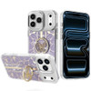 Floral Design Diamond Rhinestone Case with Butterfly Stand for iPhone 18 Pro Max and iPhone 17 Pro Max - Purple