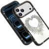 Angel Heart Dazzling Diamond Transparent Hybrid Case for iPhone 18 Pro and iPhone 17 Pro - Black