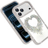 Angel Heart Dazzling Diamond Transparent Hybrid Case for iPhone 18 Pro and iPhone 17 Pro - Beige